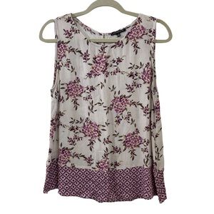Staccato Sleeveless Floral Blouse 100% Rayon Size Small